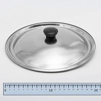 Крышка D 20 см из нержавеющей стали для мики /котла/сковороды с ручкой пластик 