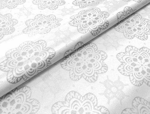 Клеенка 1,4*20 м тканевая с PVC покрытием JACQUARD SILVER мод.YM-T01С