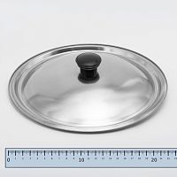 Крышка D 22 см из нержавеющей стали для мики /котла/сковороды с ручкой пластик 