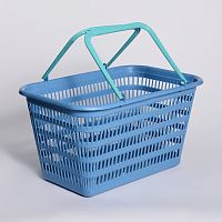Корзина с ручками 43*28*23см, пластик,цвет Микс Ирбит