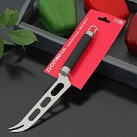 Нож 26см для сыра Доляна 30×8 см,нерж,цвет чёрный